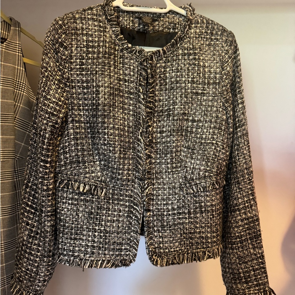 Women's Chelsea and Theodore Black and White Tweed Jacket